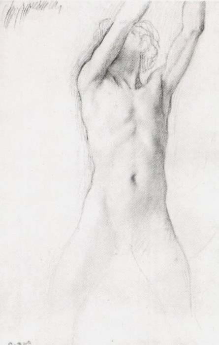 Edgar Degas Study for the youth with Arms Upraised